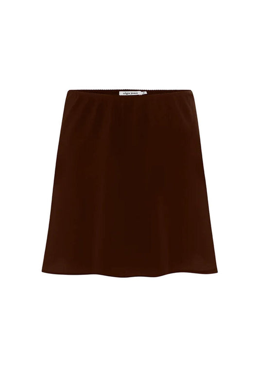 Bias Mini Skirt Ciocco Silk