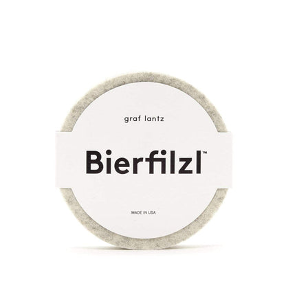 Heather White Custom Bierfilzl Round Felt Coaster - Corporate Gifts