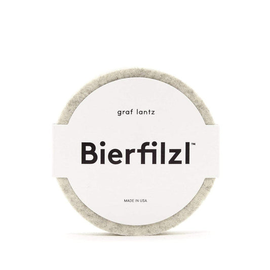 Heather White Custom Bierfilzl Round Felt Coaster - Corporate Gifts