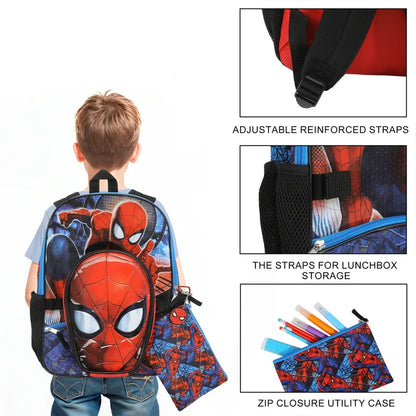 Bioworld Marvel - Spiderman Swinging 5-Piece 16" Backpack With Lunch Kit