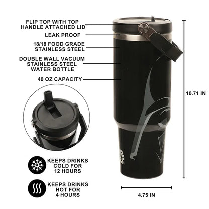 Bioworld Star Wars - A New Hope Darth Vader Black 40 oz. Stainless Steel Tumbler with Handle