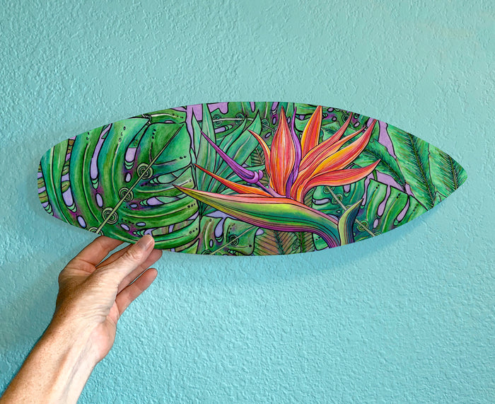 Bird of Paradise Surfboard Wall Art