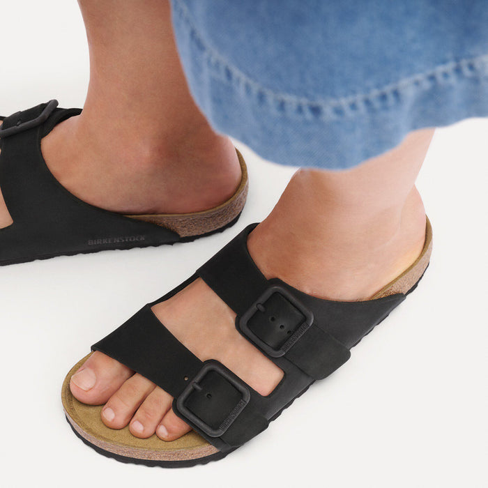 Birkenstock Arizona Wire Buckle Nubuck Leather Regular - Black