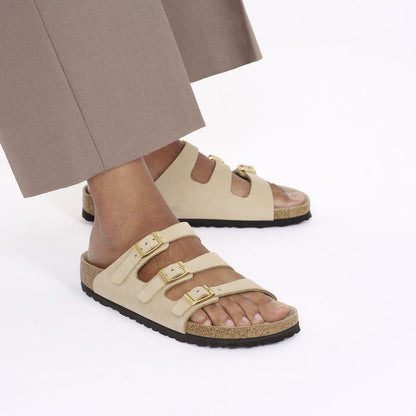 Birkenstock Florida Nubuck Leather Regular - Sandcastle