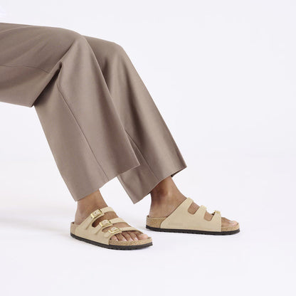 Birkenstock Florida Nubuck Leather Regular - Sandcastle