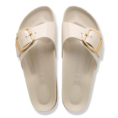 Birkenstock Madrid Big Buckle Leather Narrow - High-Shine Oyster