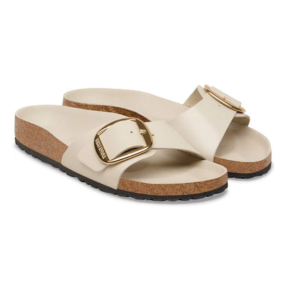 Birkenstock Madrid Big Buckle Leather Narrow - High-Shine Oyster