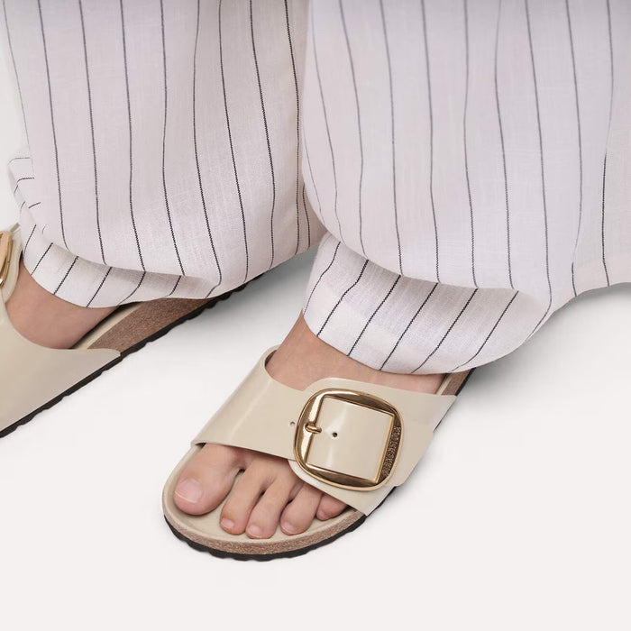 Birkenstock Madrid Big Buckle Leather Narrow - High-Shine Oyster