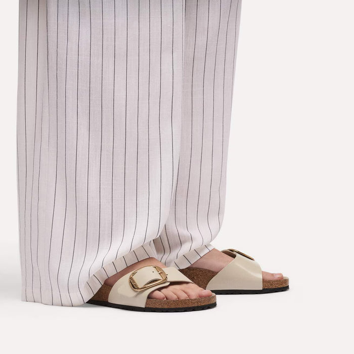 Birkenstock Madrid Big Buckle Leather Narrow - High-Shine Oyster