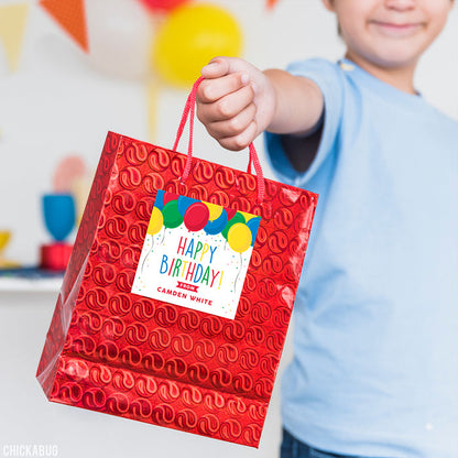 Birthday Balloons Gift Labels