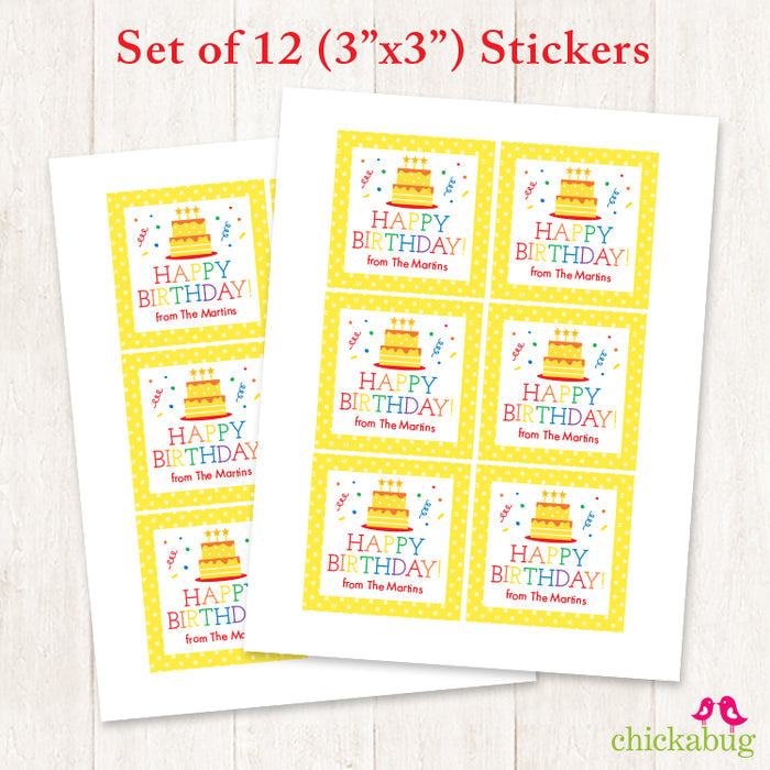 Birthday Cake Birthday Gift Labels