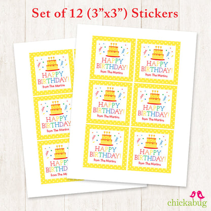 Birthday Cake Birthday Gift Labels