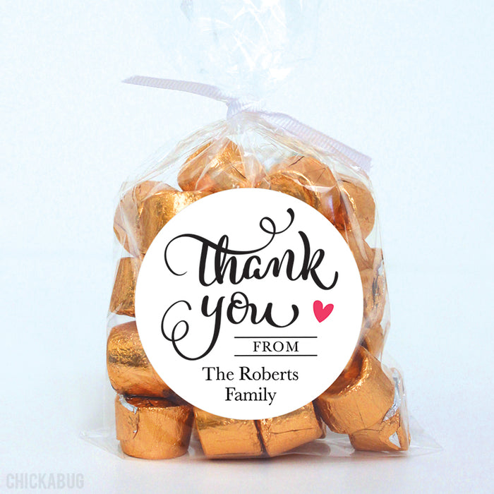 Black Calligraphy "Thank You" Stickers