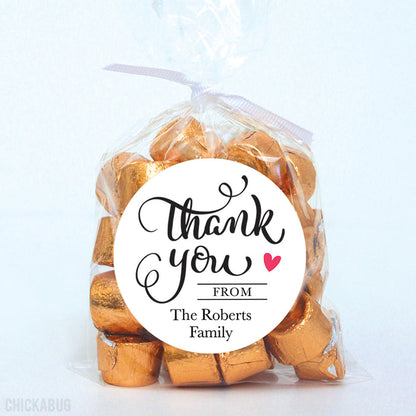 Black Calligraphy "Thank You" Stickers