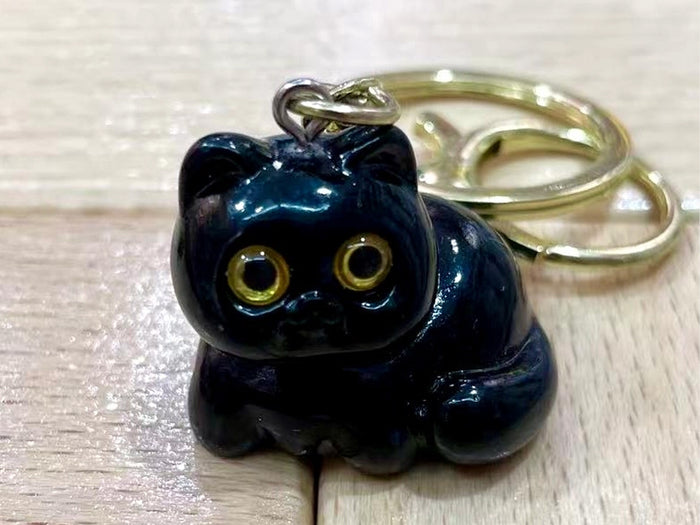 Black Cat Charm Keyring