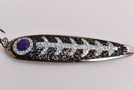 black ice salmon trout trolling spoon hyper vis lure tape Hyperspoonz Hyper -Vis+