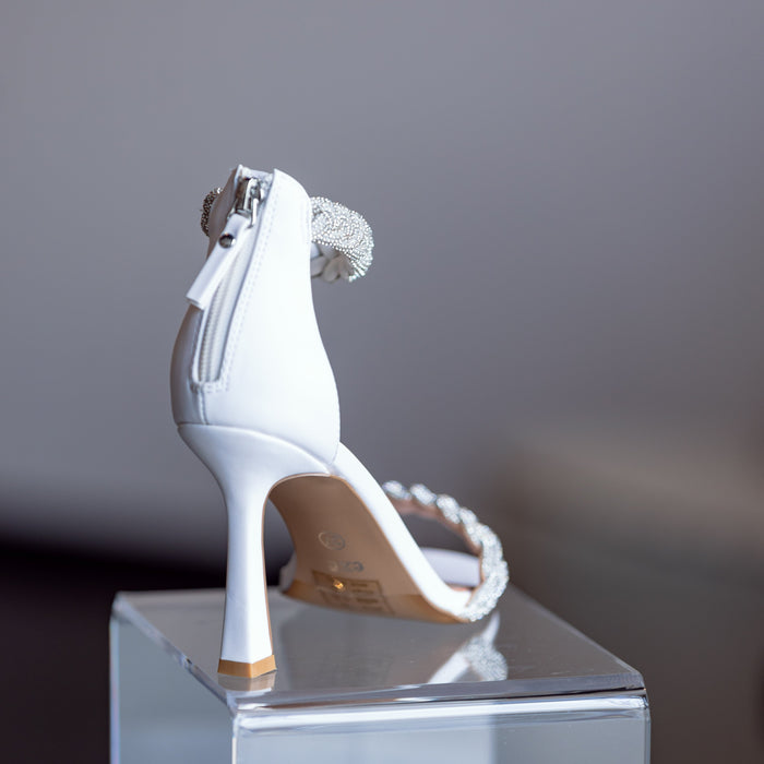 Black Leather Stiletto Sandal Julia