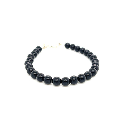 Black Onyx bracelet  beaded gemstone bracelet, Jewelry