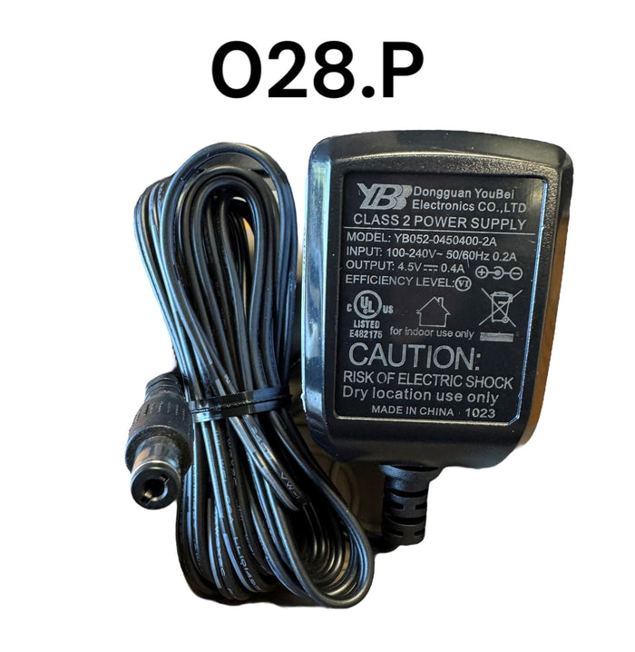 Black Replacement Adapter 4.5V DC 400mA with Male Barrel Jack