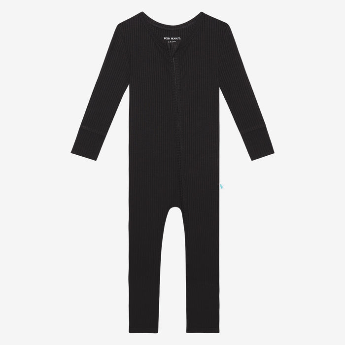 Black Ribbed Convertible One Piece