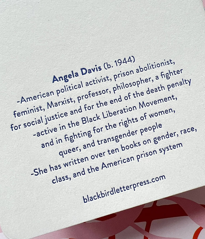 Blackbird Letterpress - Angela Davis letterpress notebook