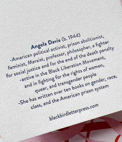 Blackbird Letterpress - Angela Davis letterpress notebook