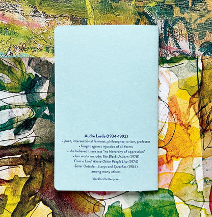 Blackbird Letterpress - Audre Lorde letterpress notebook
