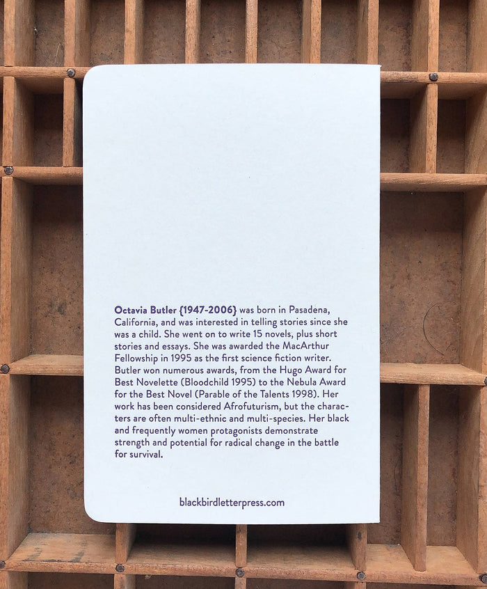 Blackbird Letterpress - Octavia Butler notebook
