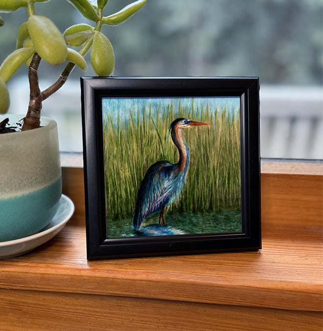 Blue Heron Framed Art