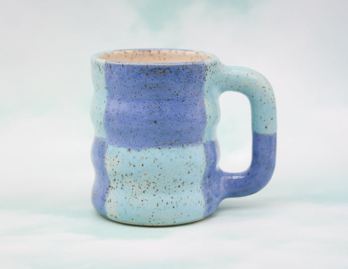 Blue on Blue Checkerboard Mug