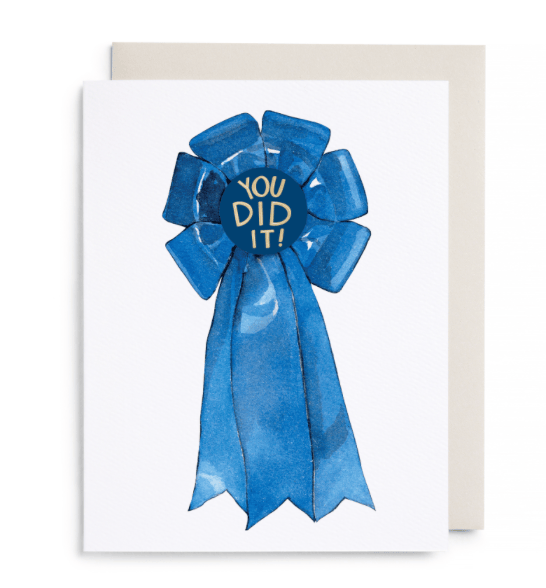 E. Frances Notes and Journals Blue Ribbon Greeting Card