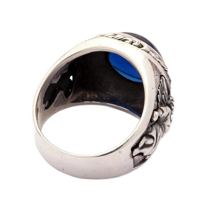 Inside band view showing .925 hallmark on the Blue Stone Cupid Ring