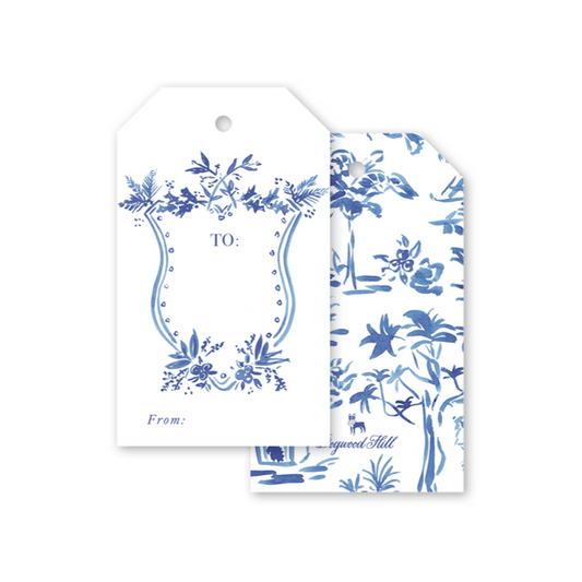 Dogwood Hill Blue Toile Gift Tags