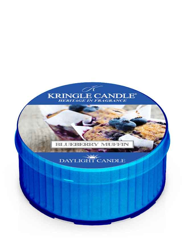 Kringle Candle Blueberry Muffin daylight candle on a white background