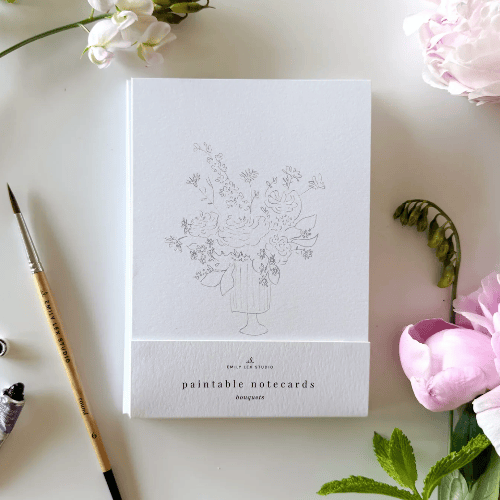 emily lex studio Bouquets Paintable Watercolor Notecard Set