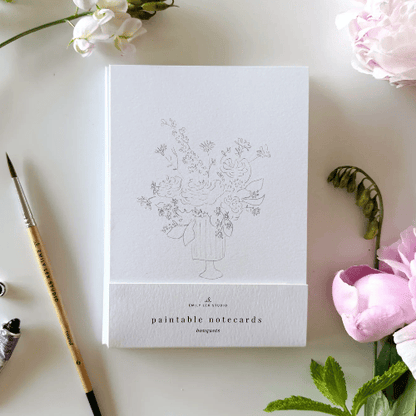emily lex studio Bouquets Paintable Watercolor Notecard Set