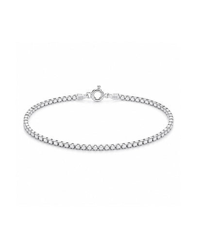 Smalt silverarmband till dam med box kedja