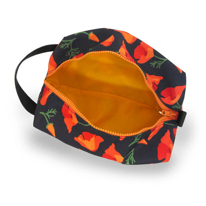 Box Zip: Poppy Charcoal: 5.25" W x 3.25" H x 9"