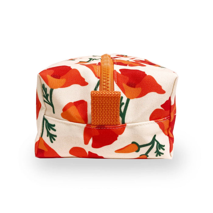 Box Zip: Poppy Cream: 5.25" W x 3.25" H x 9"