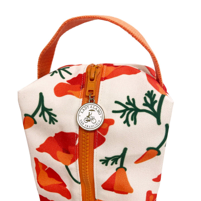 Box Zip: Poppy Cream: 5.25" W x 3.25" H x 9"