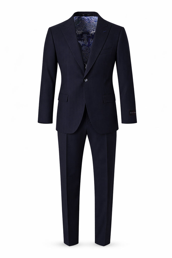 Boy's Black Label Peak Lapel Suit - Navy