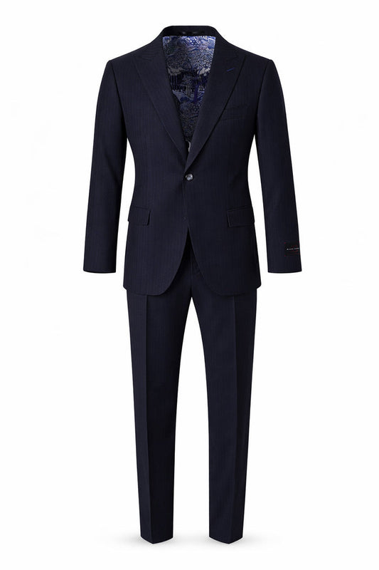 Boy's Black Label Peak Lapel Suit - Navy