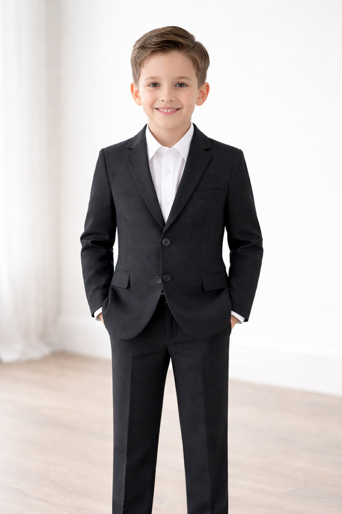 Boy's Fashion Soho Stretch Suit - Charcoal