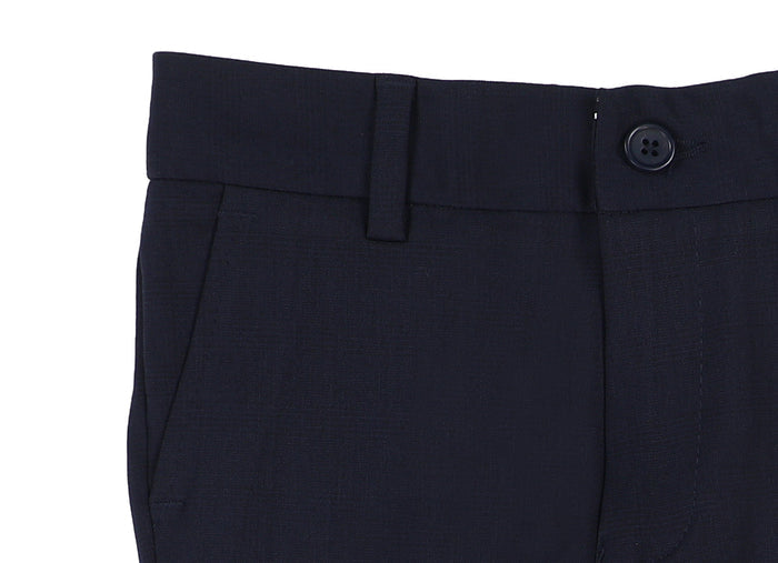 Boy's Flex Fashion Suit - Dark Navy Micro Herringbone