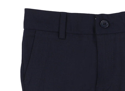 Boy's Flex Fashion Suit - Dark Navy Micro Herringbone