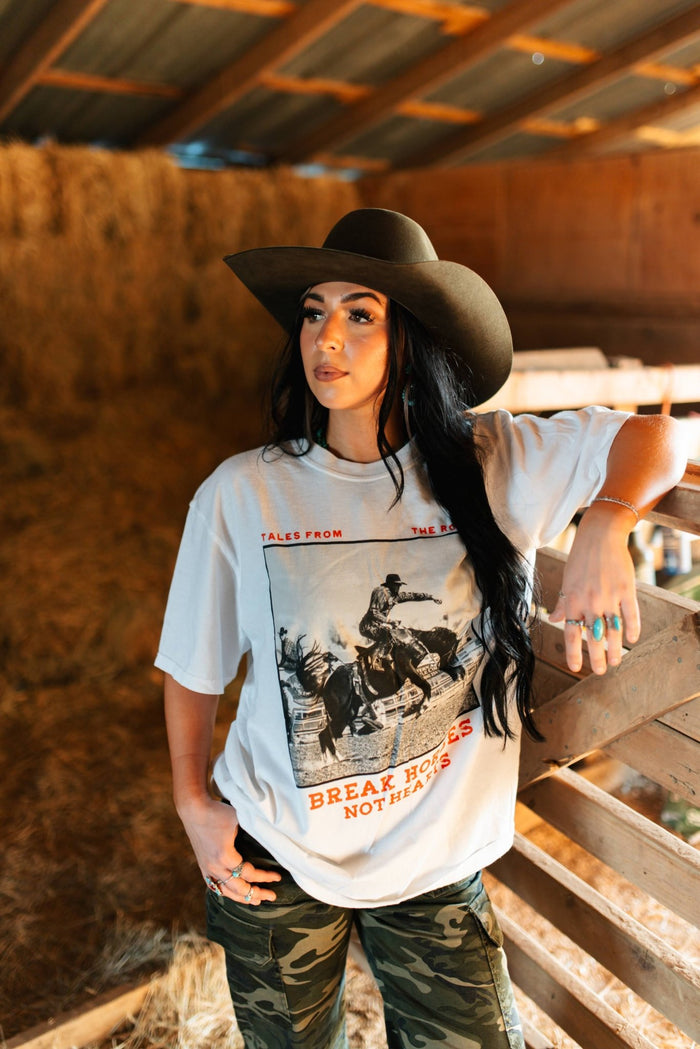 Break Horses, Not Hearts Graphic TeeWhiteS