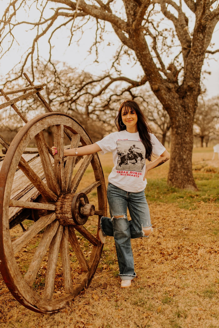 Break Horses, Not Hearts Graphic TeeWhiteS