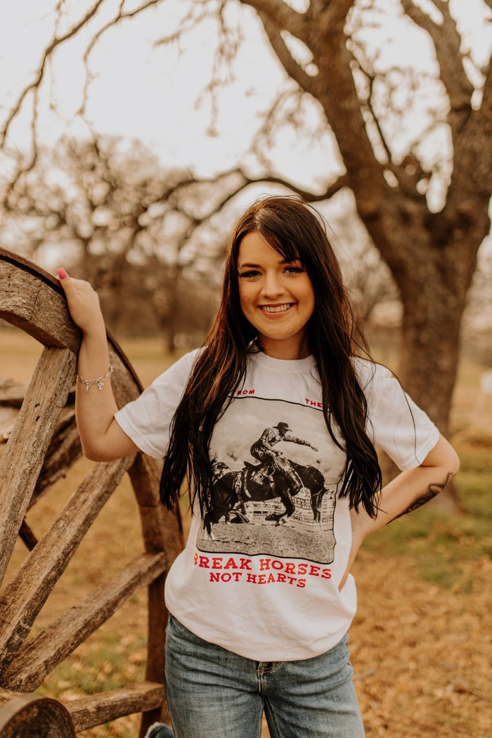 Break Horses, Not Hearts Graphic TeeWhiteS