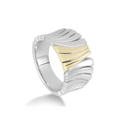 Breuning Damenring 925/Silber Rhodiniert Bicolor Vergoldet - 44/01592-0