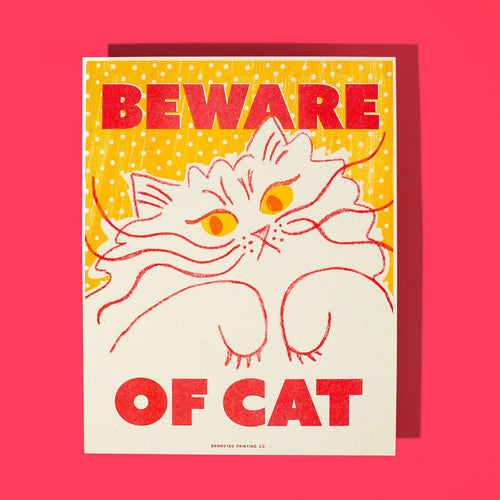 Bromstad Printing Co. - Beware of Cat - Risograph Print